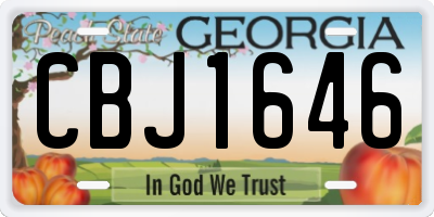 GA license plate CBJ1646