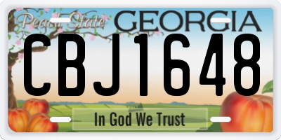 GA license plate CBJ1648