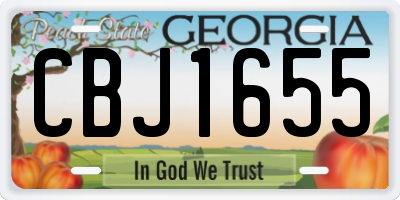 GA license plate CBJ1655
