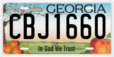 GA license plate CBJ1660