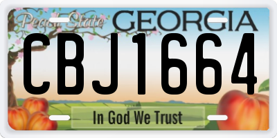 GA license plate CBJ1664