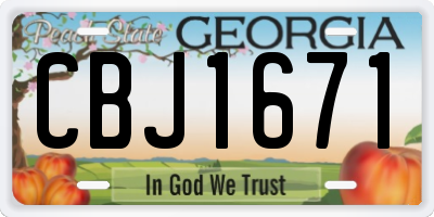 GA license plate CBJ1671