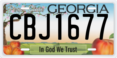 GA license plate CBJ1677