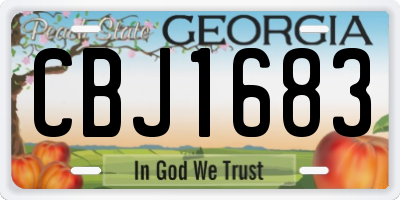 GA license plate CBJ1683