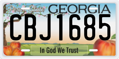 GA license plate CBJ1685