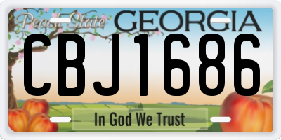 GA license plate CBJ1686