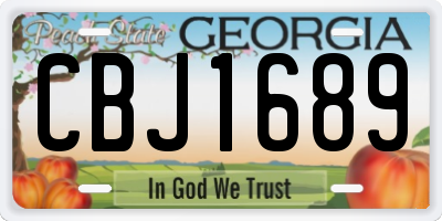 GA license plate CBJ1689