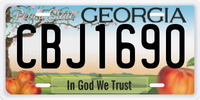 GA license plate CBJ1690