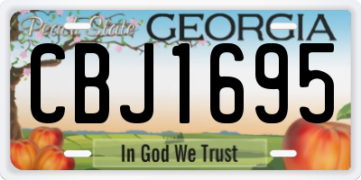 GA license plate CBJ1695