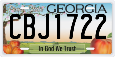 GA license plate CBJ1722