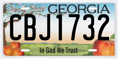 GA license plate CBJ1732