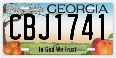 GA license plate CBJ1741