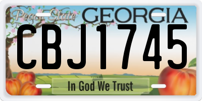 GA license plate CBJ1745