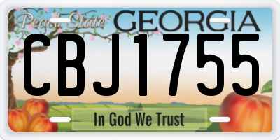 GA license plate CBJ1755