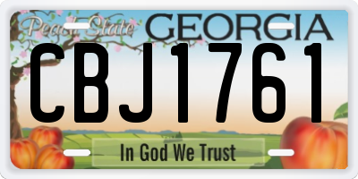 GA license plate CBJ1761