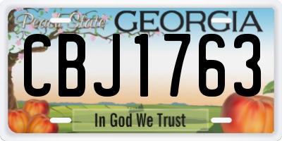 GA license plate CBJ1763