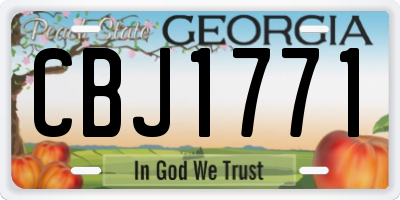 GA license plate CBJ1771