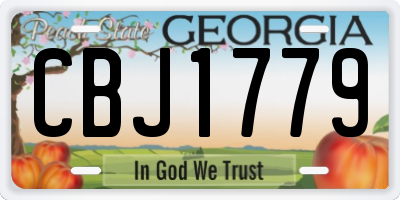 GA license plate CBJ1779