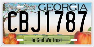 GA license plate CBJ1787