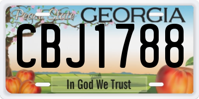 GA license plate CBJ1788