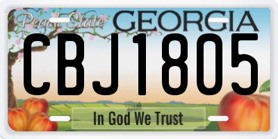 GA license plate CBJ1805