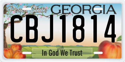 GA license plate CBJ1814