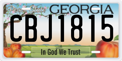 GA license plate CBJ1815