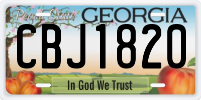 GA license plate CBJ1820