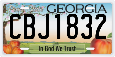 GA license plate CBJ1832