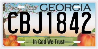 GA license plate CBJ1842