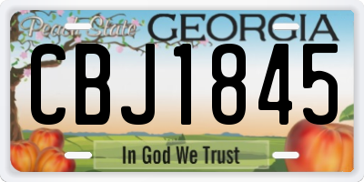 GA license plate CBJ1845
