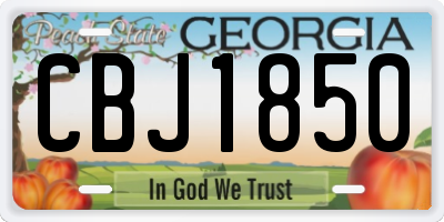 GA license plate CBJ1850