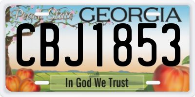 GA license plate CBJ1853