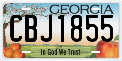 GA license plate CBJ1855