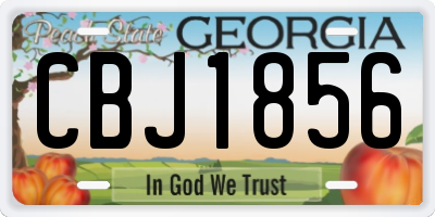 GA license plate CBJ1856