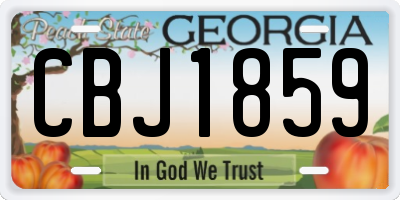 GA license plate CBJ1859