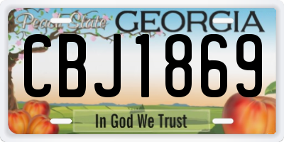 GA license plate CBJ1869