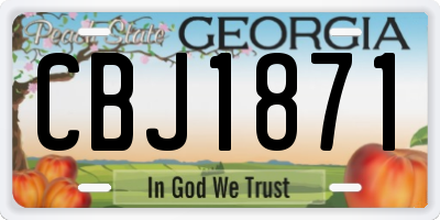 GA license plate CBJ1871