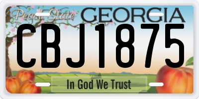 GA license plate CBJ1875
