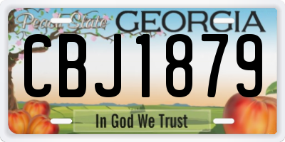 GA license plate CBJ1879