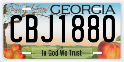 GA license plate CBJ1880