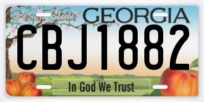 GA license plate CBJ1882