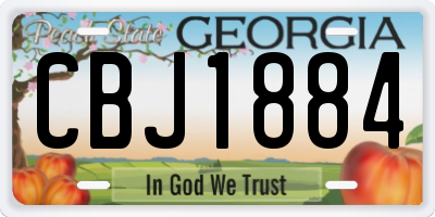 GA license plate CBJ1884