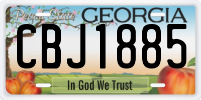 GA license plate CBJ1885