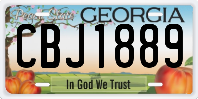 GA license plate CBJ1889