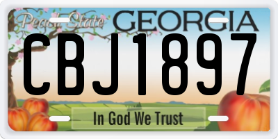 GA license plate CBJ1897