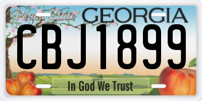 GA license plate CBJ1899
