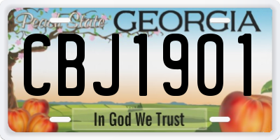 GA license plate CBJ1901
