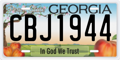 GA license plate CBJ1944