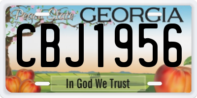 GA license plate CBJ1956